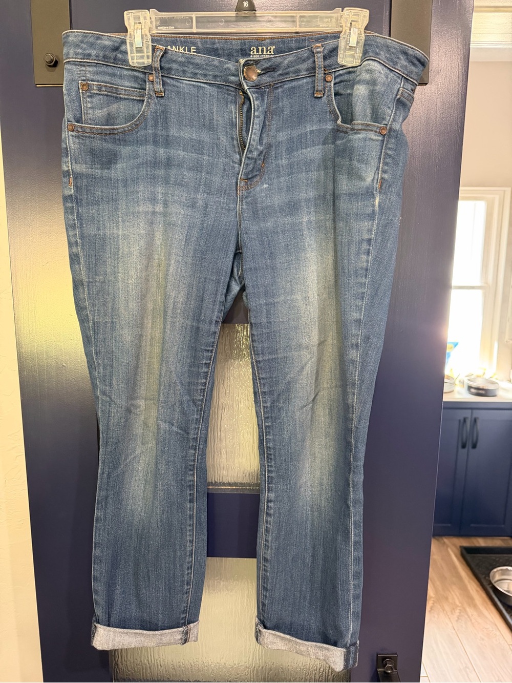 a.n.a Women's Ankle Crop Jeans in Medium Blue Wash